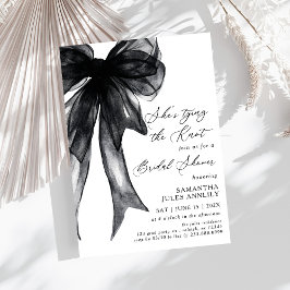 Invitación Ella está atando la ducha de novias Black Bow Knot