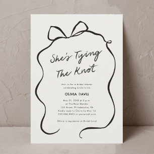 Invitación Ella está atando la ducha de novias Black Bow Knot