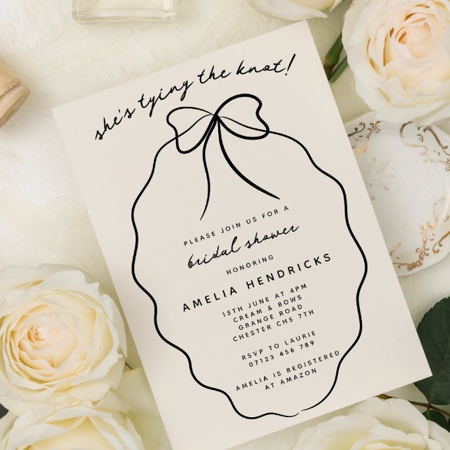 Invitación Ella está atando la ducha de novias de carnada de  (Subido por el creador)
