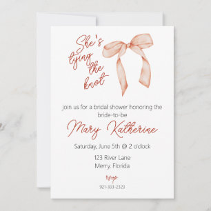 Invitación Ella está atando la ducha de novias Knot