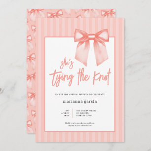 Invitación Ella está atando la ducha de novias Knot Bow