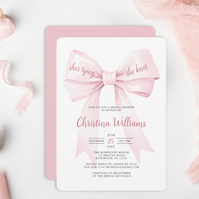 Invitación Ella está atando la ducha nupcial (Subido por el creador)