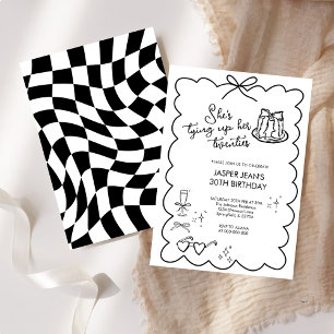 Invitación Ella está atando sus 20 años de cumpleaños