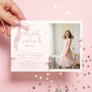 Invitación Ella está Cumpliendo Veinte Foto de Cumpleaños con