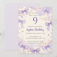 Ella Está En La Nube 9 Lazos Purpura Cumpleaños 9