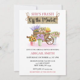 INVITACIÓN ELLA ESTÁ FRESCA DE LA FLORAL RÚSTICA DEL MERCADO