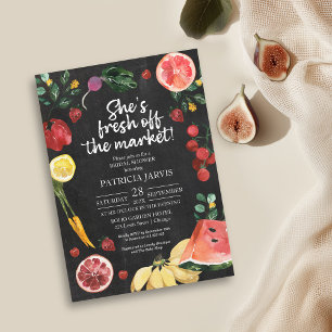 Invitación Ella está fuera del Bridal Shower del Mercado de A