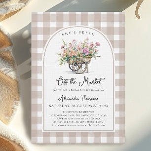 Invitación Ella está fuera del mercado Carrito de cuadros reg