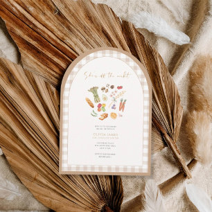 Invitación Ella está fuera del mercado de ducha de novia flor