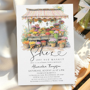 Invitación Ella está fuera del mercado de flores Cumpleaños p