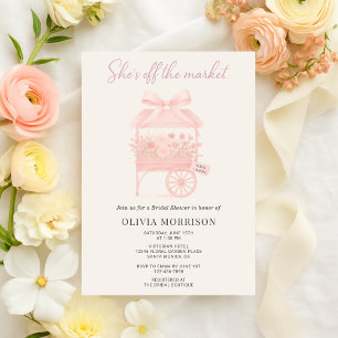 Invitación Ella Está Fuera del Mercado Floral Baño Nupcial