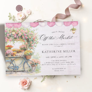 Invitación Ella Está Fuera del Mercado Floristería Café Rosa