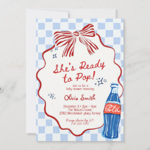 Invitación Ella está lista para explotar Soda azul Niño Baby 