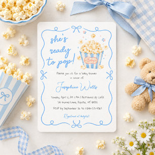 Invitación Ella está lista para hacer estallar palomitas de m