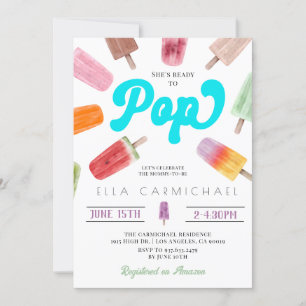 Invitación Ella está lista para hacer pop Popsicle Baby Showe