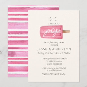 Invitación Ella está lista para hacer pop Popsicle Baby Showe