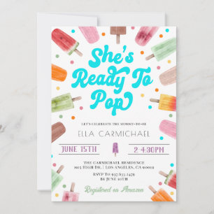 Invitación Ella está lista para hacer pop Popsicle Baby Showe