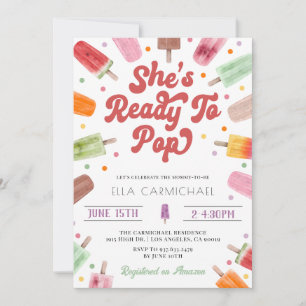 Invitación Ella está lista para hacer pop Popsicle Baby Showe