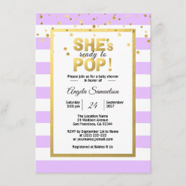 Invitación Ella está lista para la Baby Shower de Lavanda de 