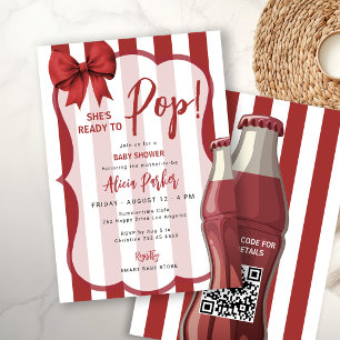 Invitación Ella está lista para la ducha de bebé de soda roja
