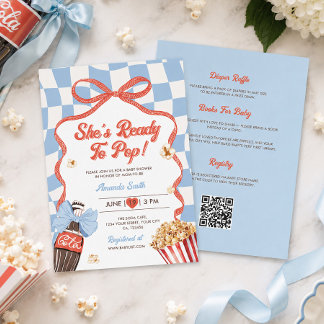 Invitación Ella Está Lista Para Nacer Código QR Fiestad de Be