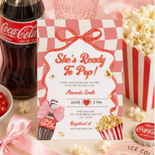 Invitación Ella Está Lista Para Nacer Fiesta de Bebé Rosa Sod