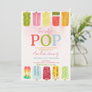 Invitación Ella está lista para pop helados Chica Baby Shower