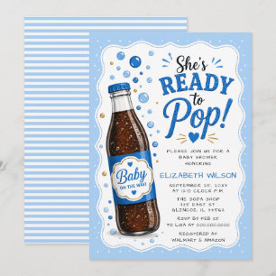 Invitación Ella Está Lista Para Sorprender Chico Bebé De Bote