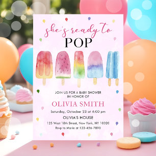 Invitación Ella está lista para usar Baby Shower rosado