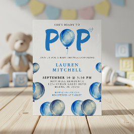 Invitación Ella está lista para usar el Baby Shower de Blue B