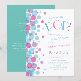 Invitación Ella está lista para usar puntos de polka Baby Sho