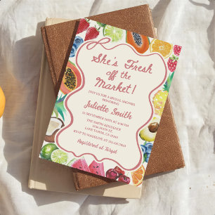 Invitación Ella está recién salida de la feria de frutas para