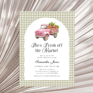 Invitación Ella está recién salida del mercado de Gingham Cum