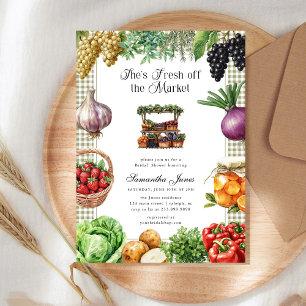 Invitación Ella está recién salida del mercado Gingham Desped