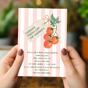 Invitación Ella está recién salida del mercado Tomates Desped