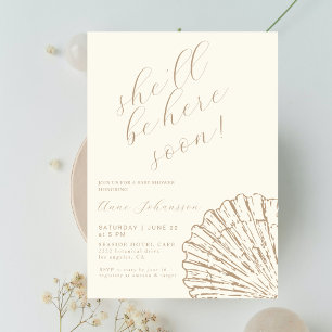 Invitación Ella Estará Aquí Pronto Elegante Fiesta para Bebé 