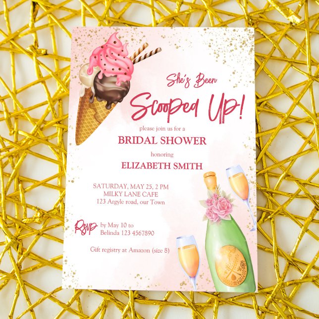 Invitación Ella ha sido scooped helado brunch de novia (Subido por el creador)