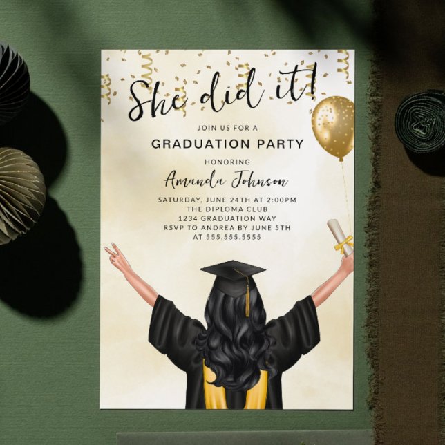 Invitación Ella Lo Hizo En El Partido De Graduación Femenina (Subido por el creador)
