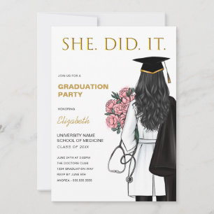 Invitación Ella Lo Hizo Enfermería Graduación De Escuela De M