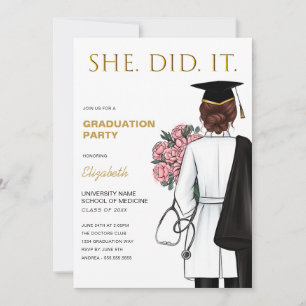 Invitación Ella Lo Hizo Enfermería Graduación De Escuela De M