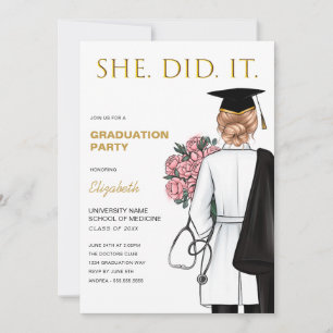 Invitación Ella Lo Hizo Enfermería Graduación De Escuela De M