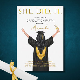 Invitación Ella Lo Hizo Graduación
