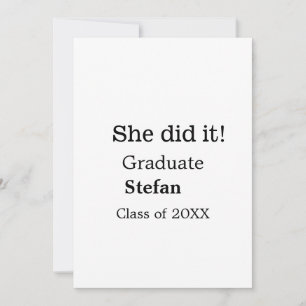 Invitación Ella lo hizo graduada clase de nombres agregados d