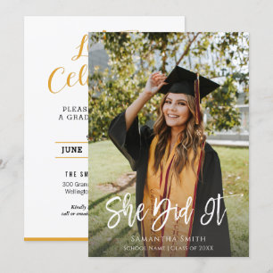 Invitación Ella Lo Hizo Moderna Graduación De Imágenes De Gui