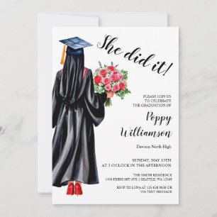 Invitación Ella Lo Hizo Musulmán De Graduación De Hiyab Acuar
