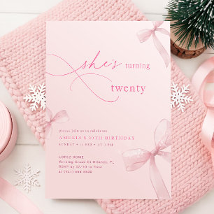 Invitación Ella Rosa Cumple Veinte Chicas Cumpleaños 20
