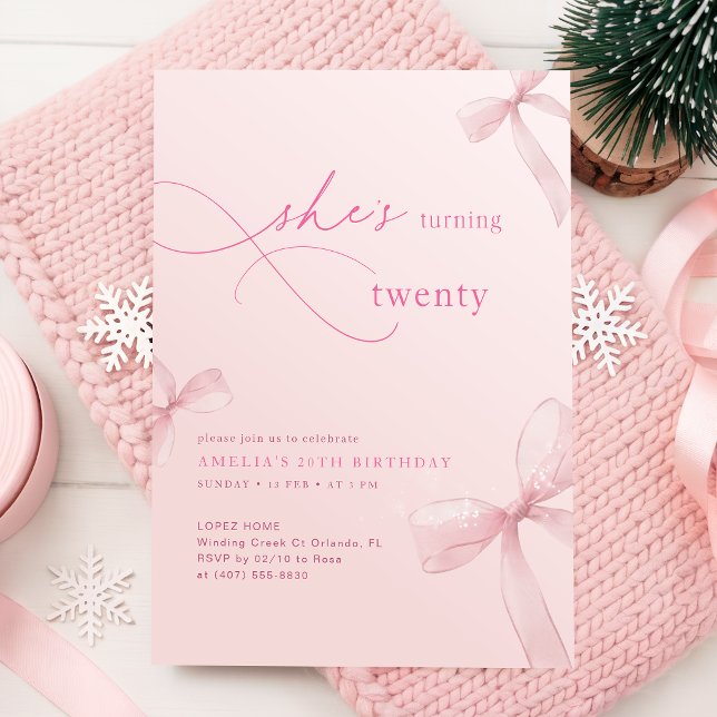 Invitación Ella Rosa Cumple Veinte Chicas Cumpleaños 20 (Subido por el creador)
