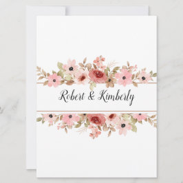 Invitación ELLE Flor Rosa Elegante Boda