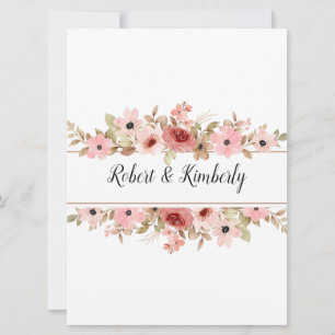 Invitación ELLE Flor Rosa Elegante Boda