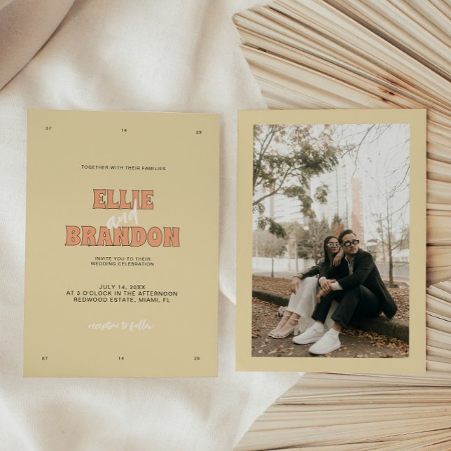 Invitación ELLIE Retro Moderno Boda de tipografía negrita (Subido por el creador)